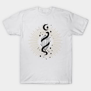 Magical Snake with Crystal under the Moon T-Shirt